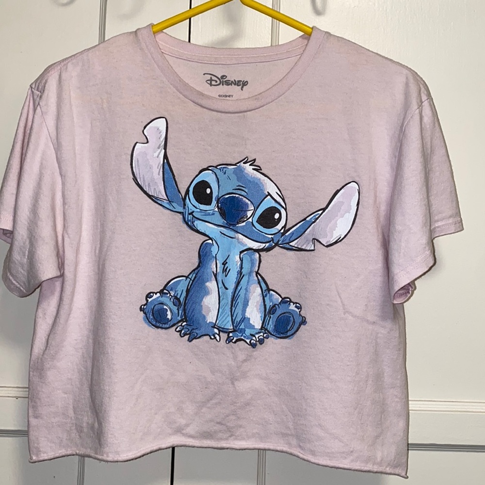 Disney Medium Pink Lio & Stitch Crop Top Tee